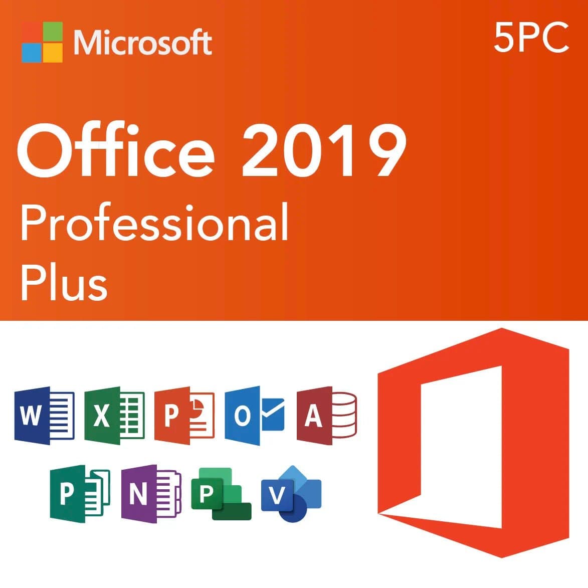 Microsoft Office 2019 Professional Plus (5 PCs) - Lizenzschlüssel mit lebenslanger Gültigkeit
