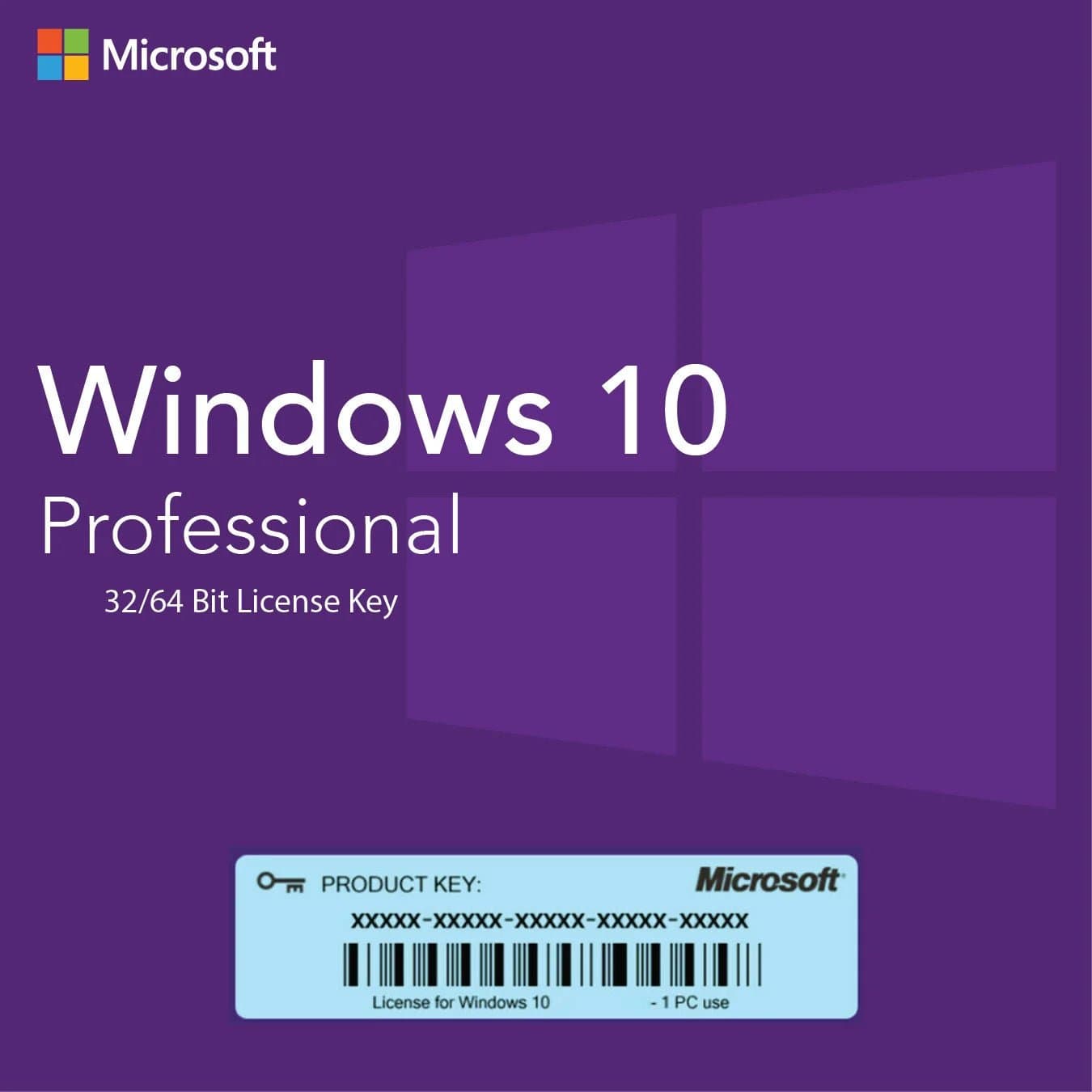 Microsoft Windows 10 Professional 32/64 Bit - Lifetime License Key
