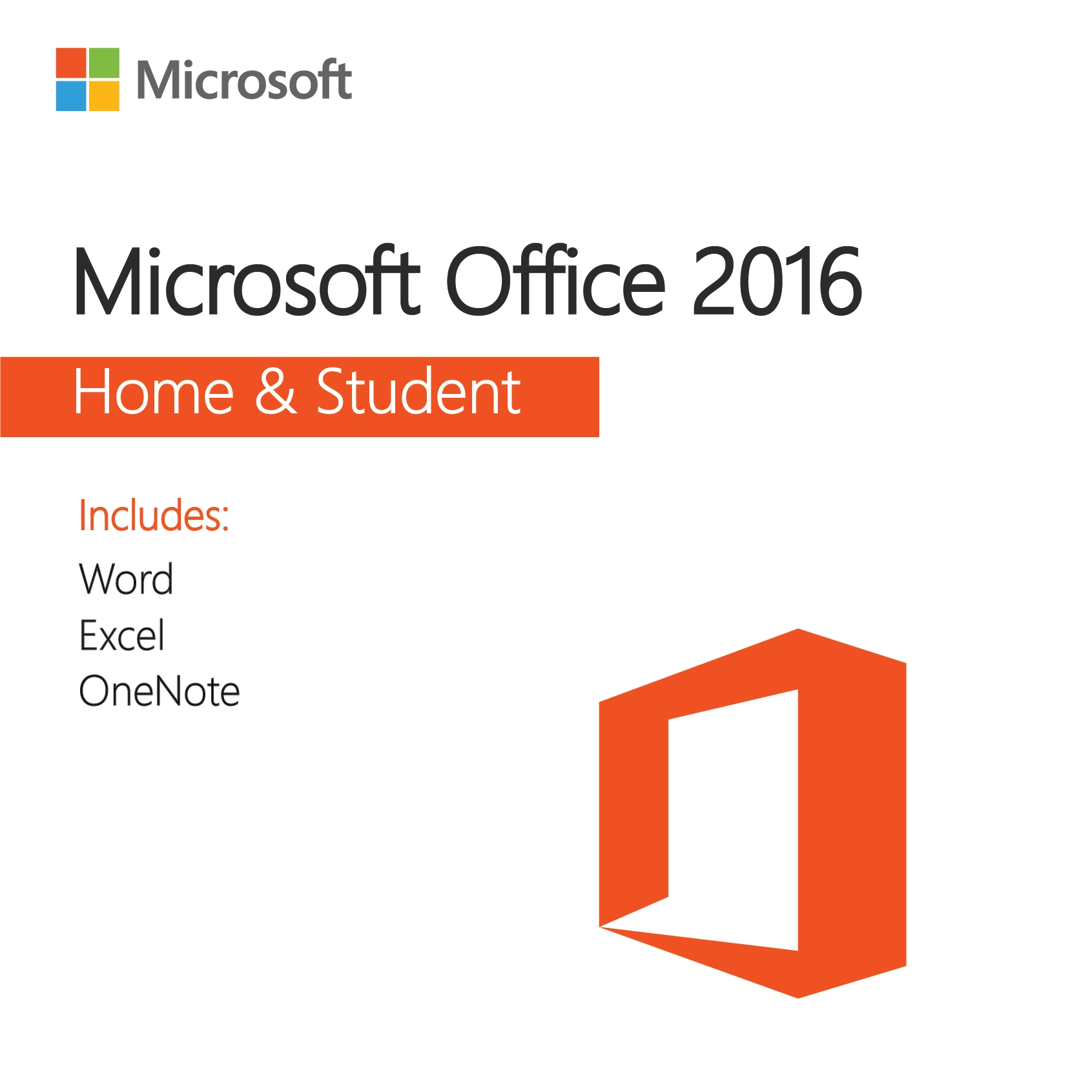 Microsoft Office 2016 Home & Student - License Key for 1PC